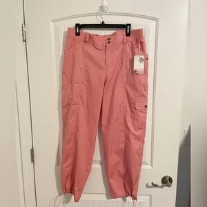 Palm Rio Pink Cargo Cotton Blend Pants Size Large NWT
